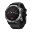 Часы Garmin Fenix 6 серебристые с черным ремешком