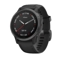 Часы Garmin Fenix 6S Sapphire серый DLC с черным ремешком