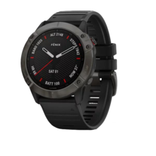 Часы Garmin Fenix 6X Sapphire серый DLC с черным ремешком