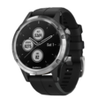 Часы Garmin Fenix 5 Plus серебристые с черным ремешком