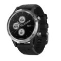 Часы Garmin Fenix 5S Plus серебристые с черным ремешком